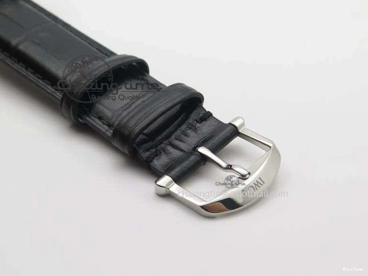 MIROTIME 0511 GoodFit Portofino SCHAFFHAUSEN SS MKF 1:1 V2 Best Edition Black Dial On Black Leather Strap A 7350